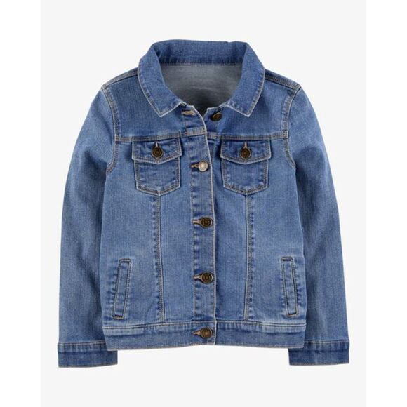 ⭐ Carter's Girl's Children's Toddler Button Front Denim Blue Jean Jacket sz: 5 - Picture 1 of 6